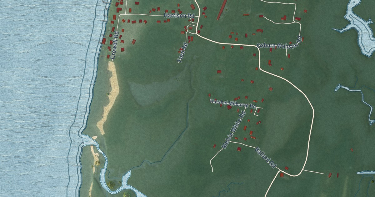 Map of Deal Island, Maryland in 2026