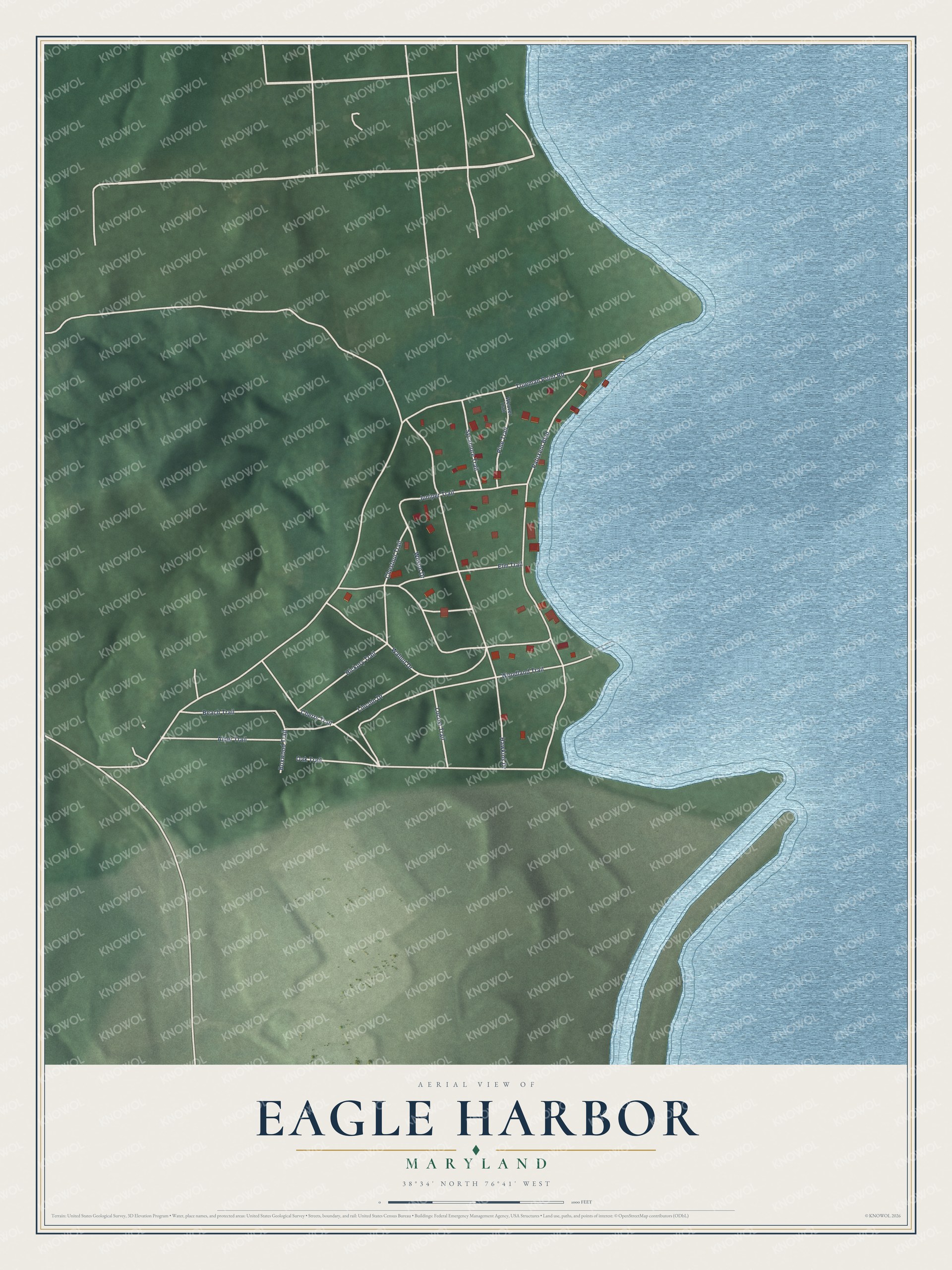 Watermarked full-map preview of Eagle Harbor, Maryland