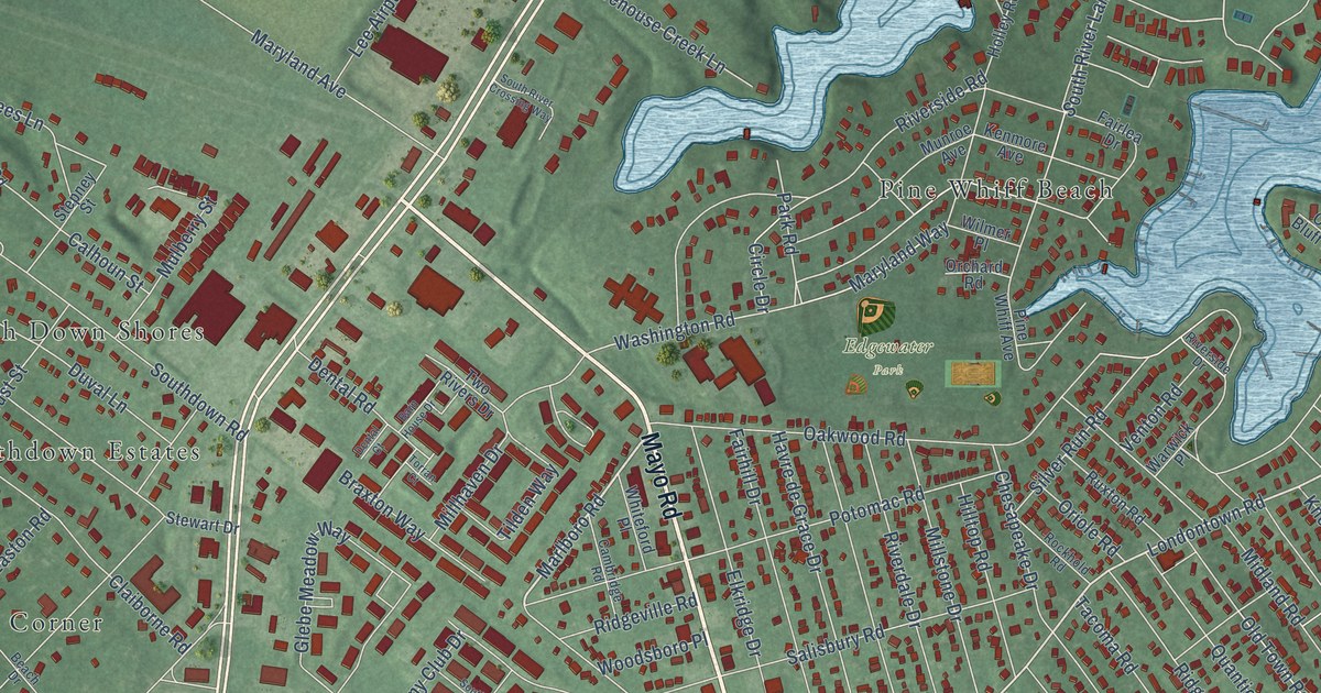 Map of Edgewater, Maryland in 2026