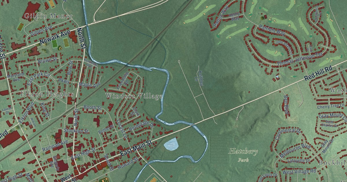 Map of Elkton, Maryland in 2026
