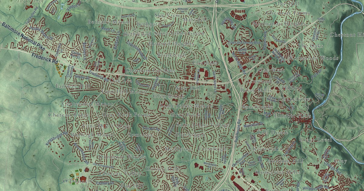 Map of Ellicott City, Maryland in 2026