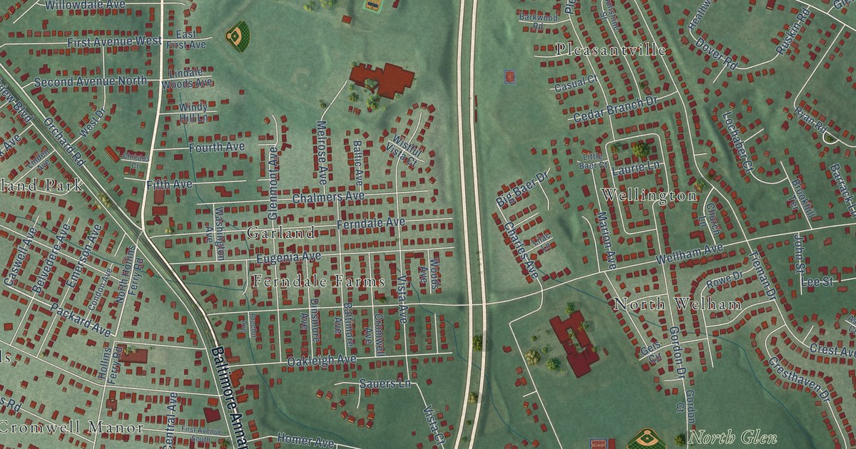 Map of Ferndale, Maryland in 2026