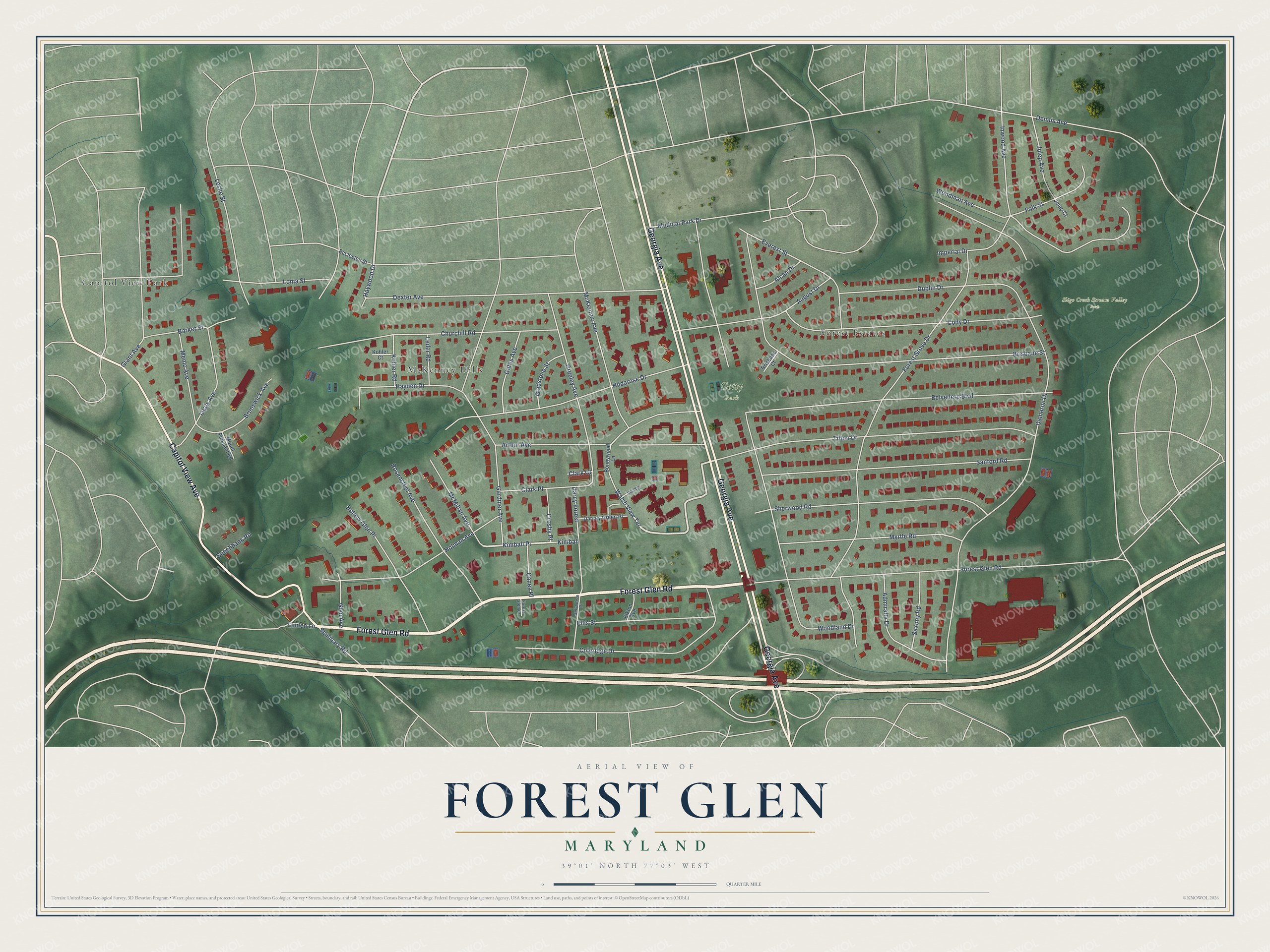 Watermarked full-map preview of Forest Glen, Maryland