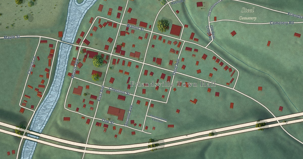 Map of Friendsville, Maryland in 2026
