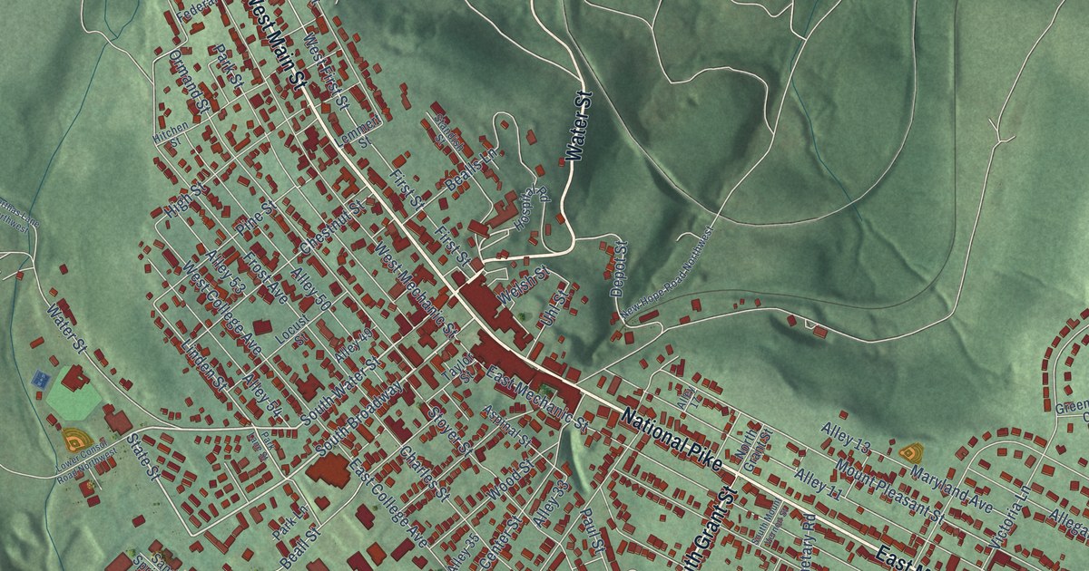 Map of Frostburg, Maryland in 2026