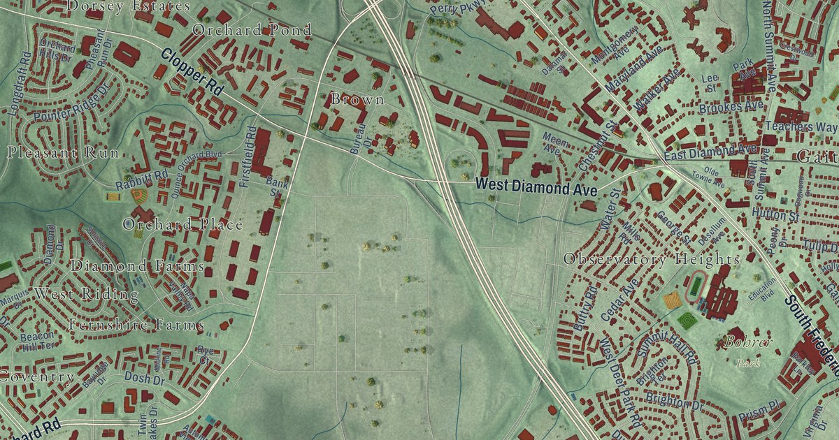 Map of Gaithersburg, Maryland in 2026