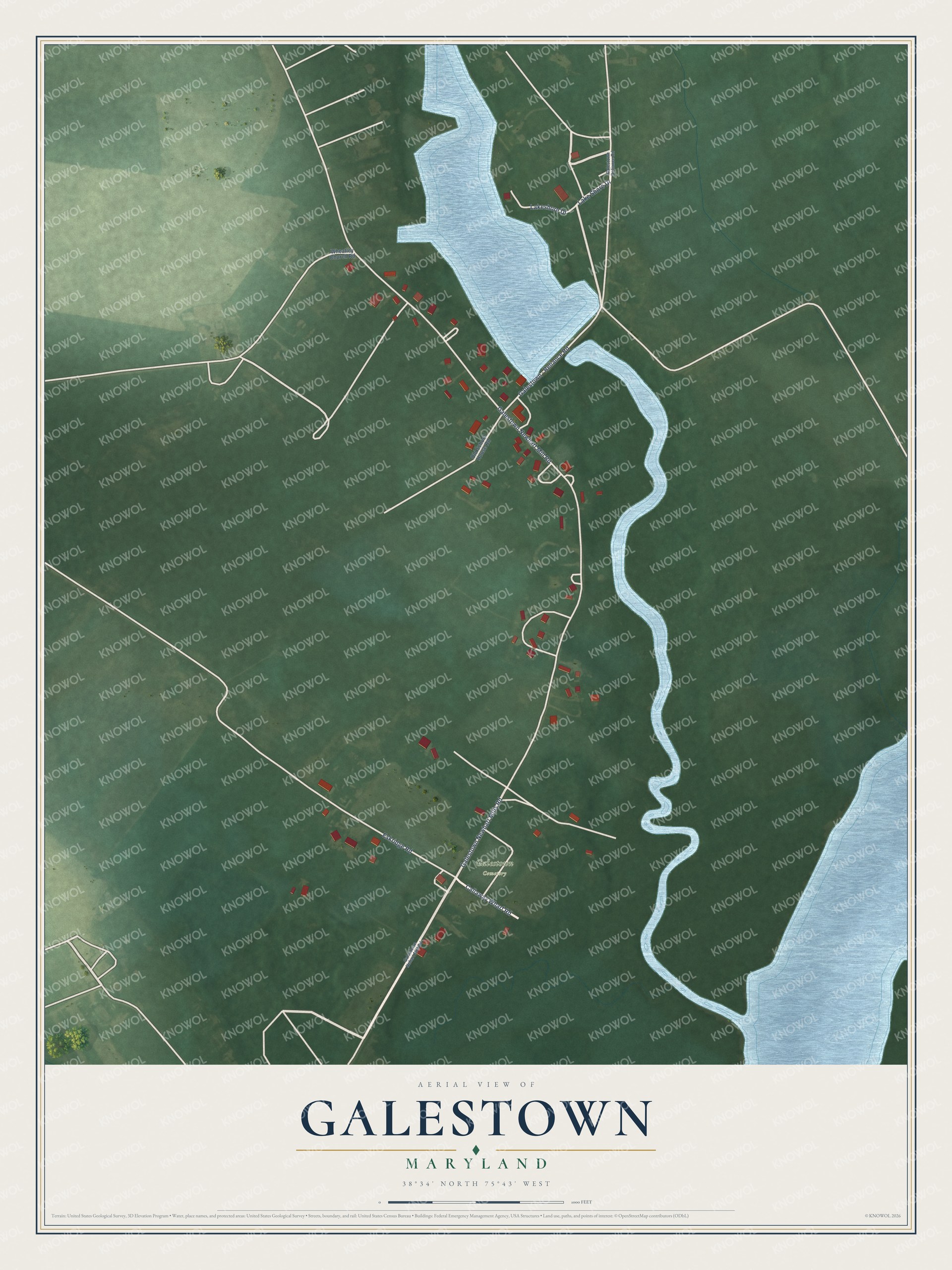Watermarked full-map preview of Galestown, Maryland