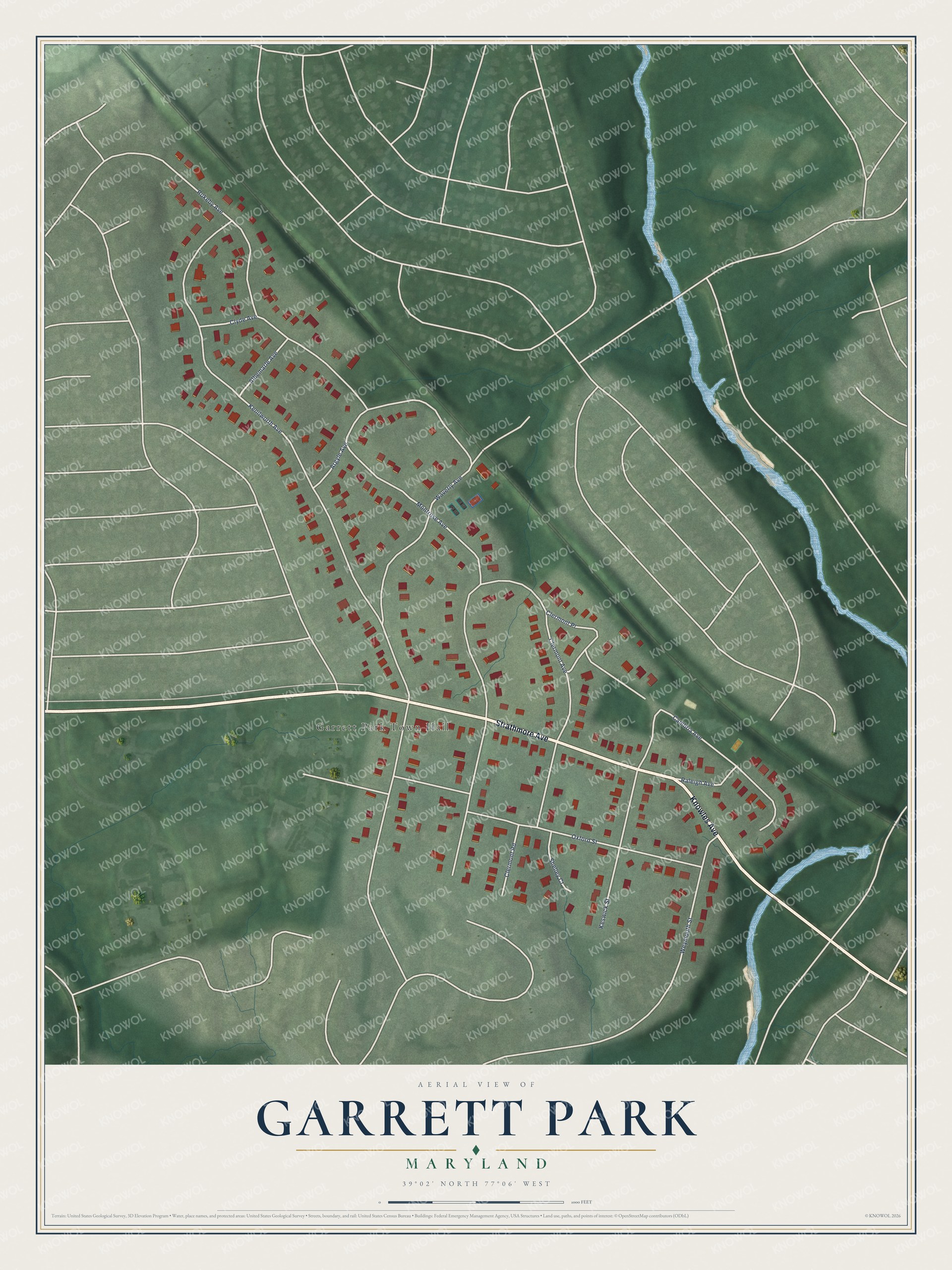 Watermarked full-map preview of Garrett Park, Maryland