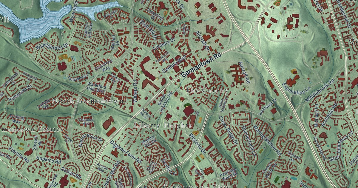 Map of Germantown, Maryland in 2026