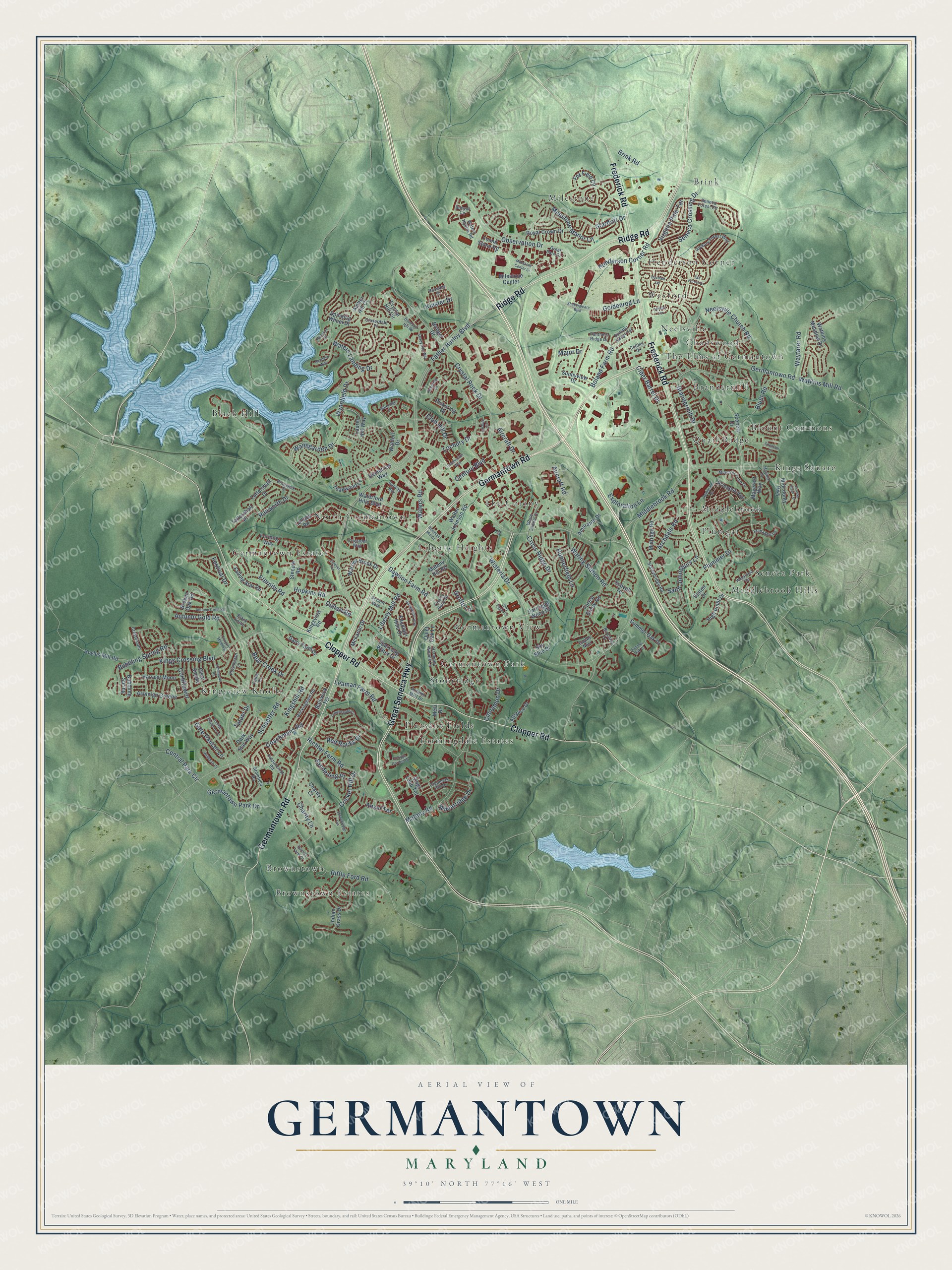 Watermarked full-map preview of Germantown, Maryland