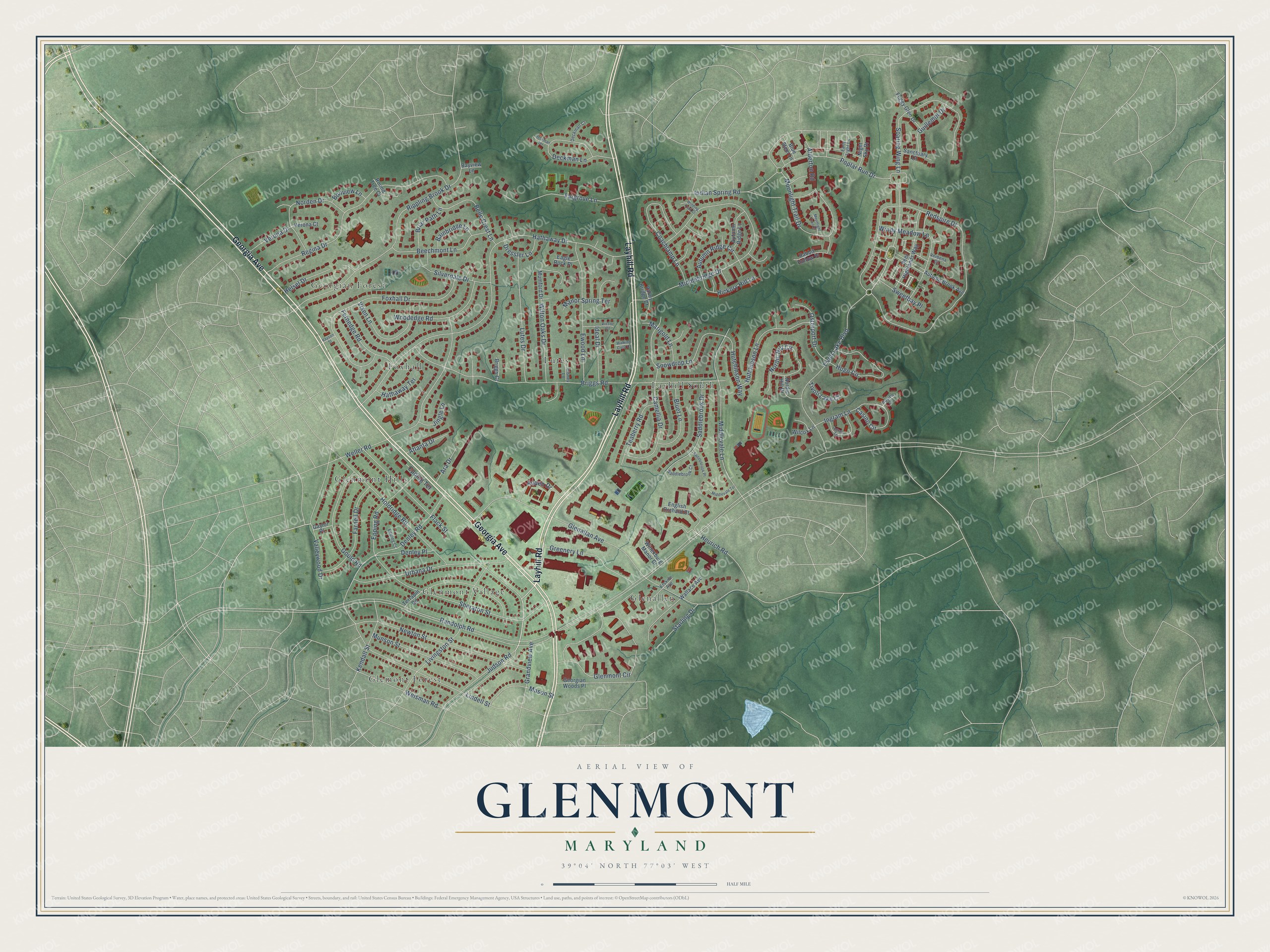 Watermarked full-map preview of Glenmont, Maryland