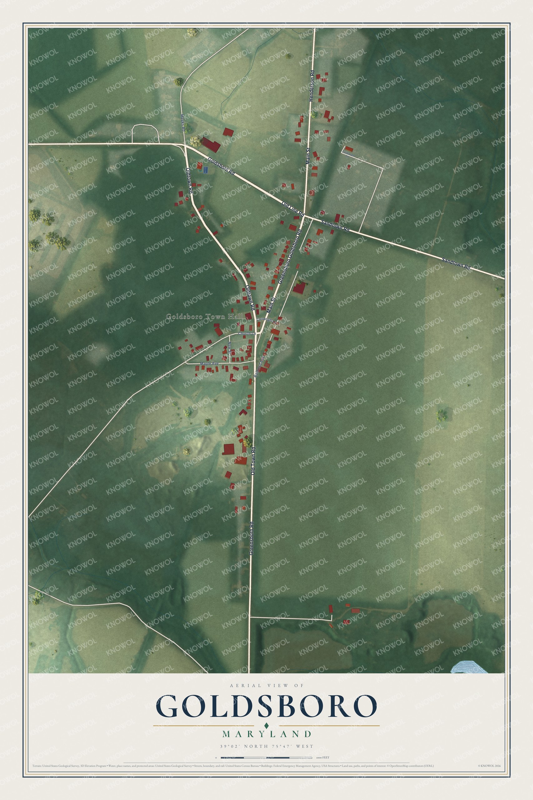 Watermarked full-map preview of Goldsboro, Maryland