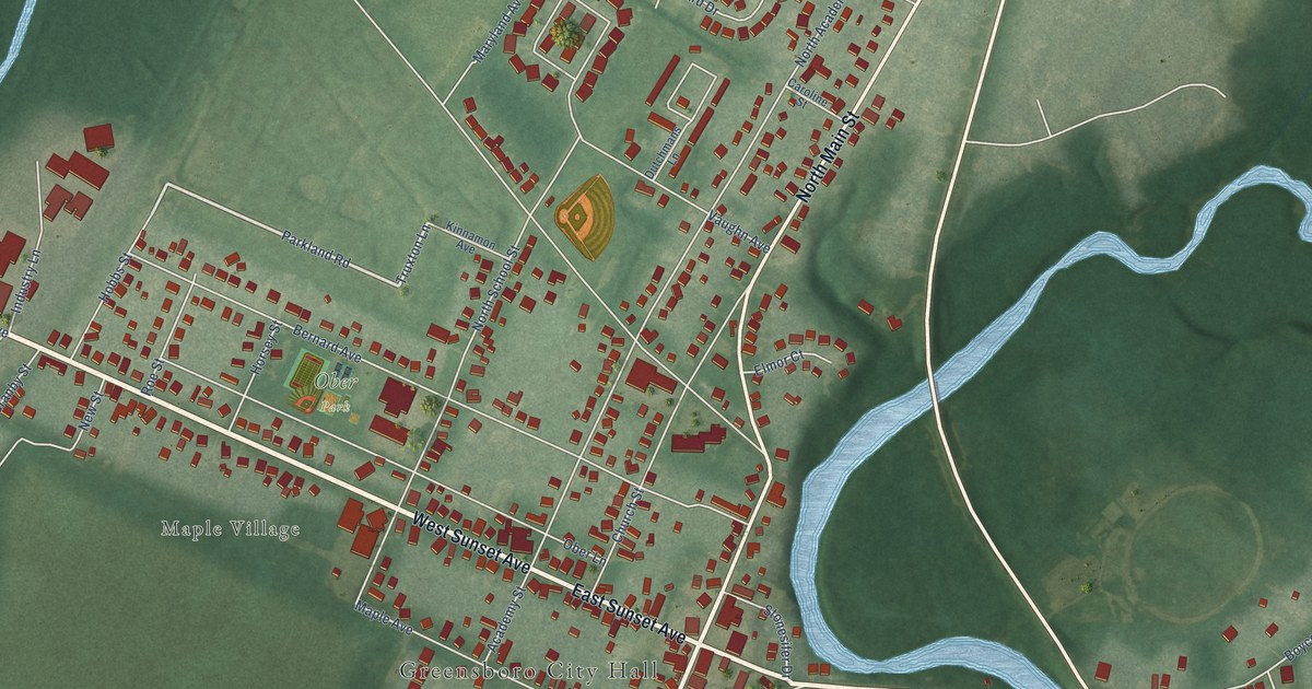 Map of Greensboro, Maryland in 2026