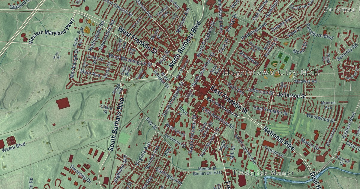 Map of Hagerstown, Maryland in 2026