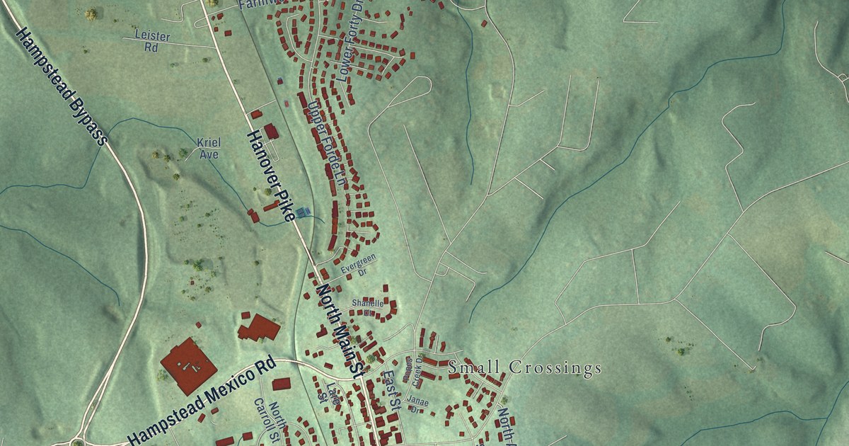 Map of Hampstead, Maryland in 2026