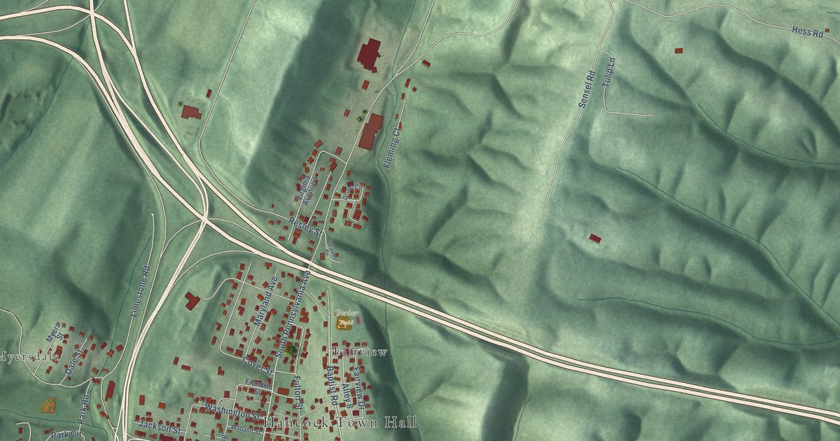 Map of Hancock, Maryland in 2026