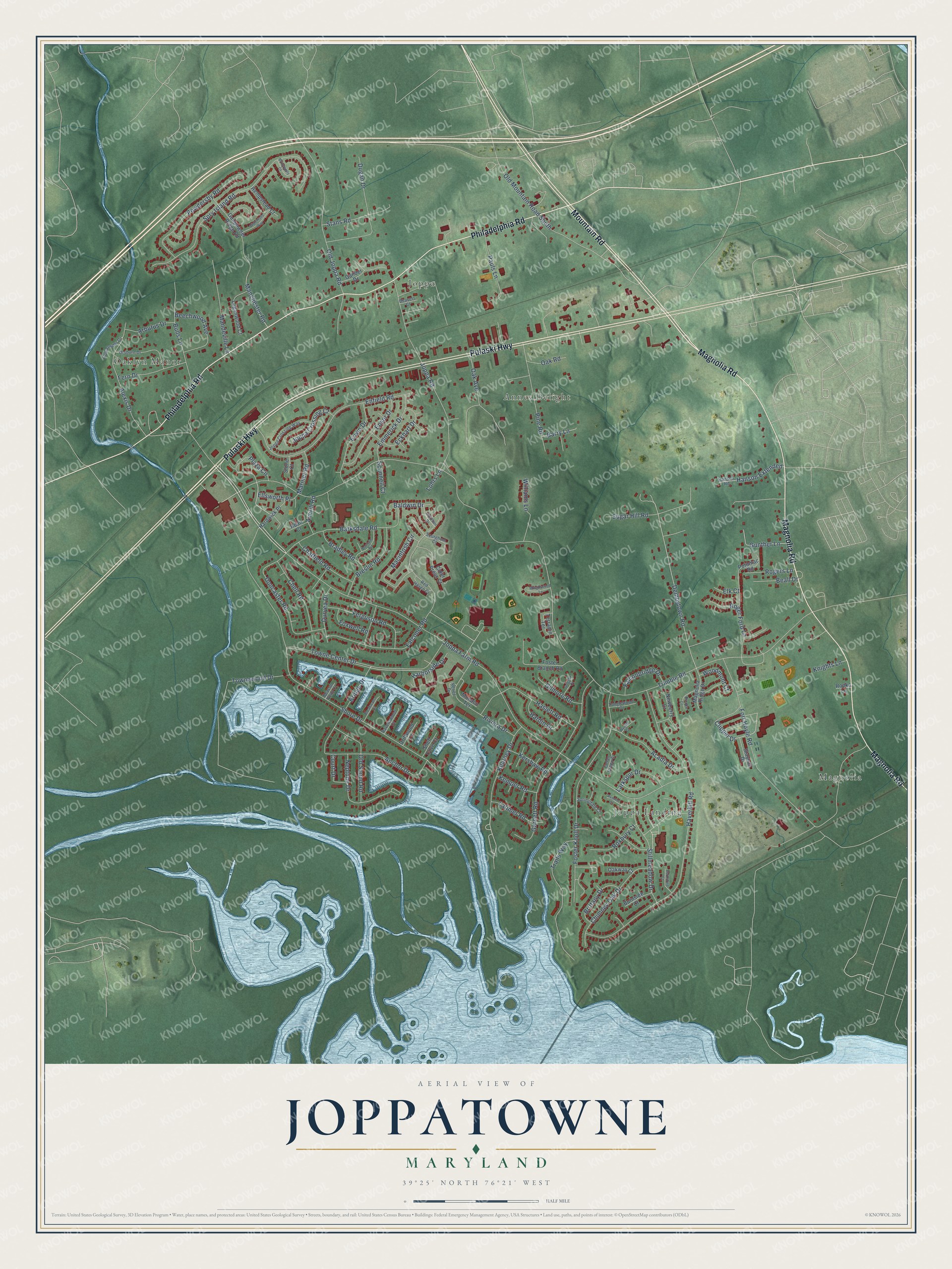 Watermarked full-map preview of Joppatowne, Maryland
