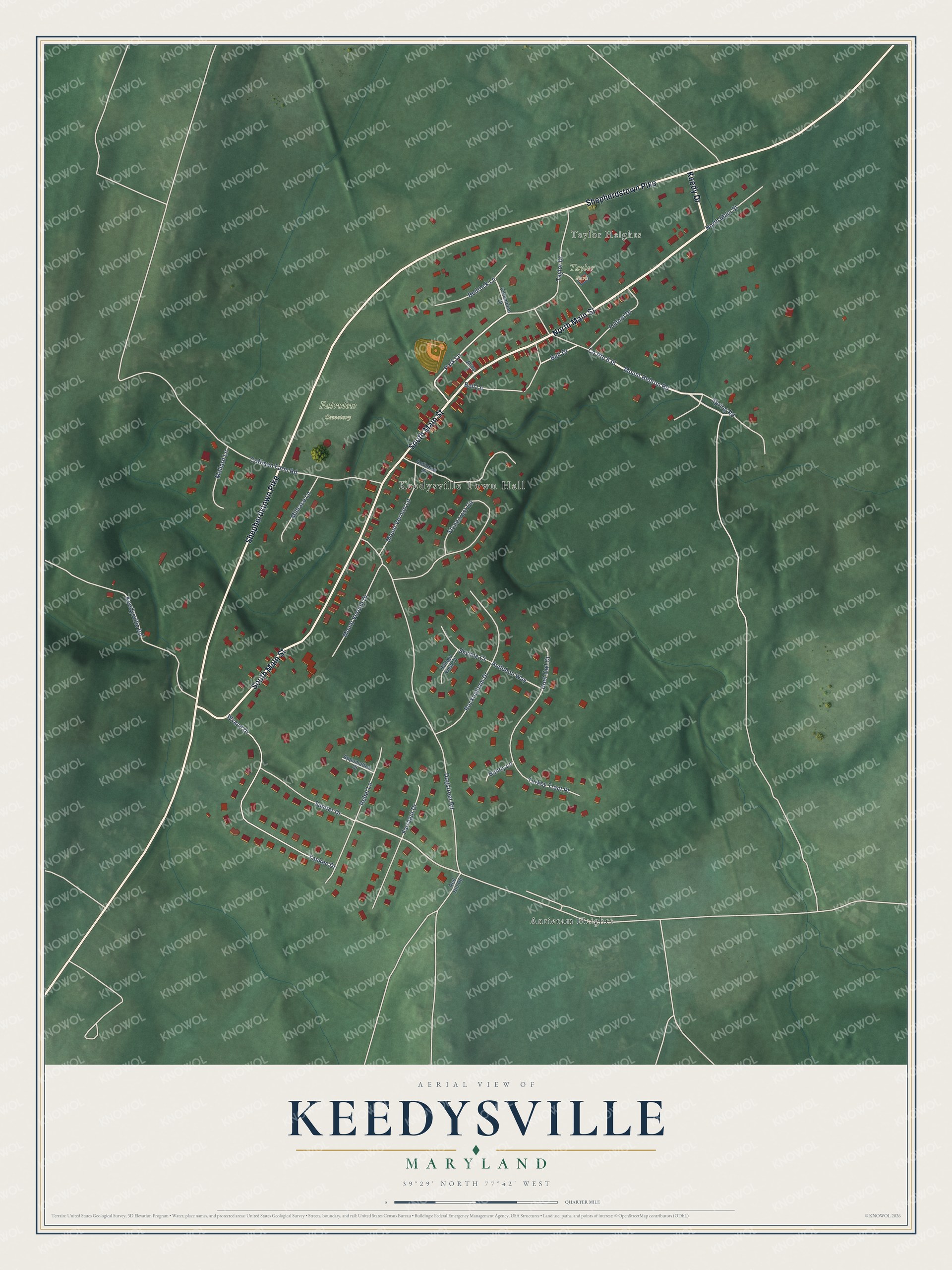 Watermarked full-map preview of Keedysville, Maryland