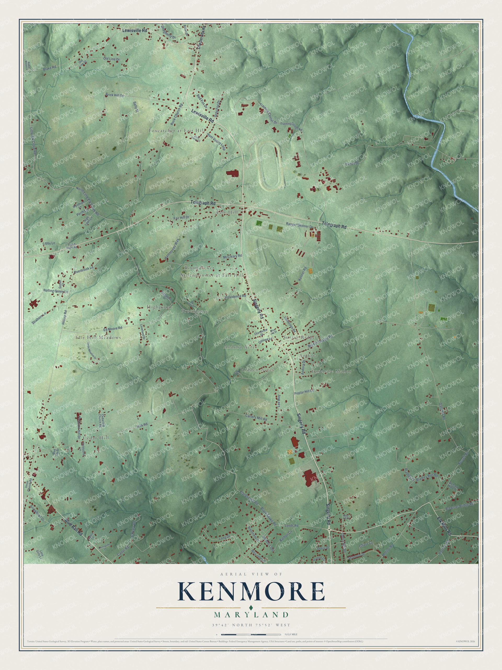 Watermarked full-map preview of Kenmore, Maryland