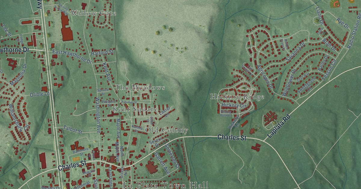 Map of La Plata, Maryland in 2026
