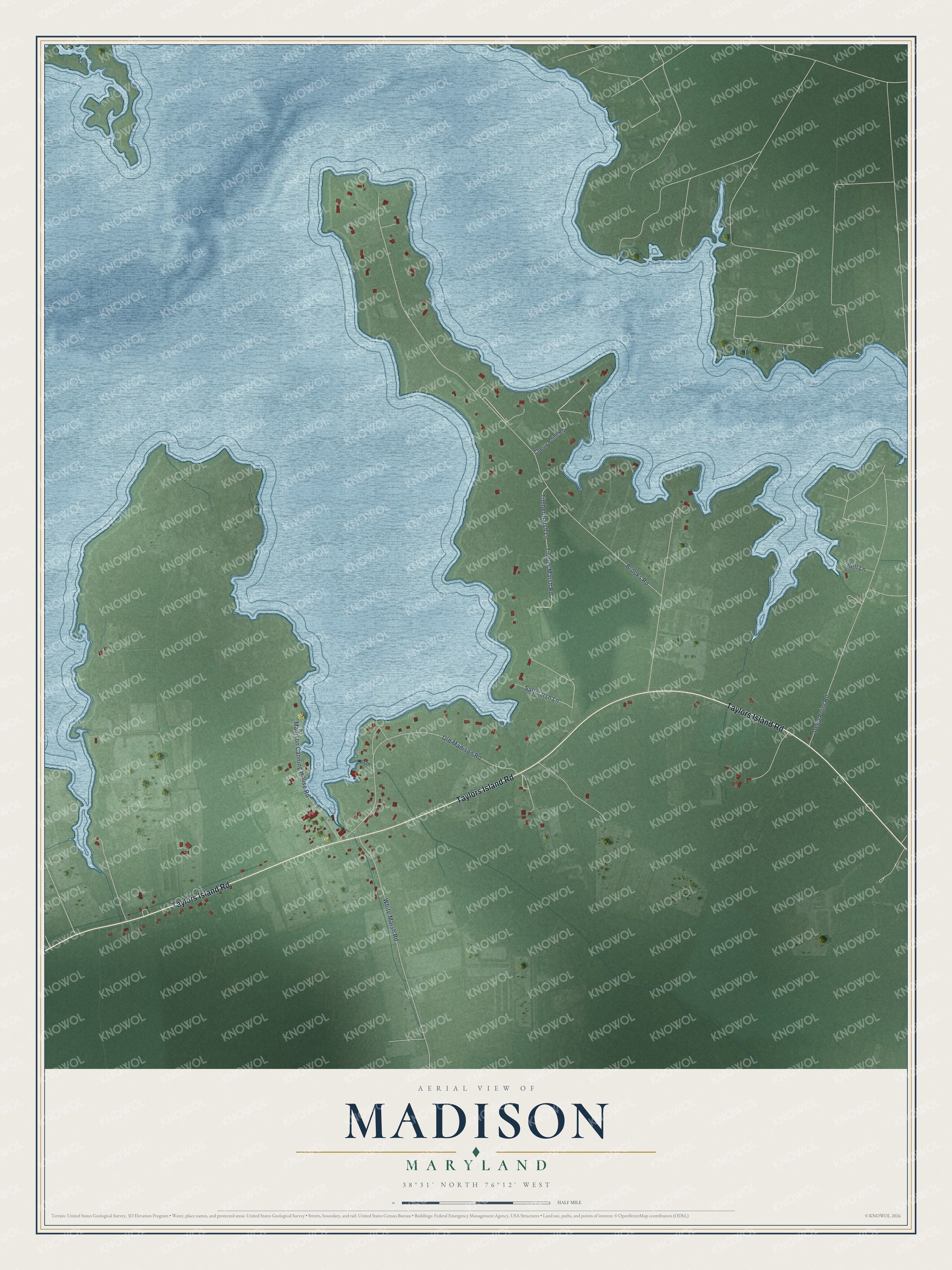 Watermarked full-map preview of Madison, Maryland