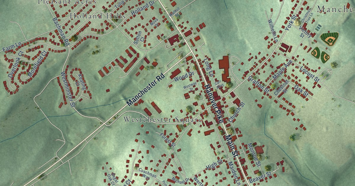 Map of Manchester, Maryland in 2026