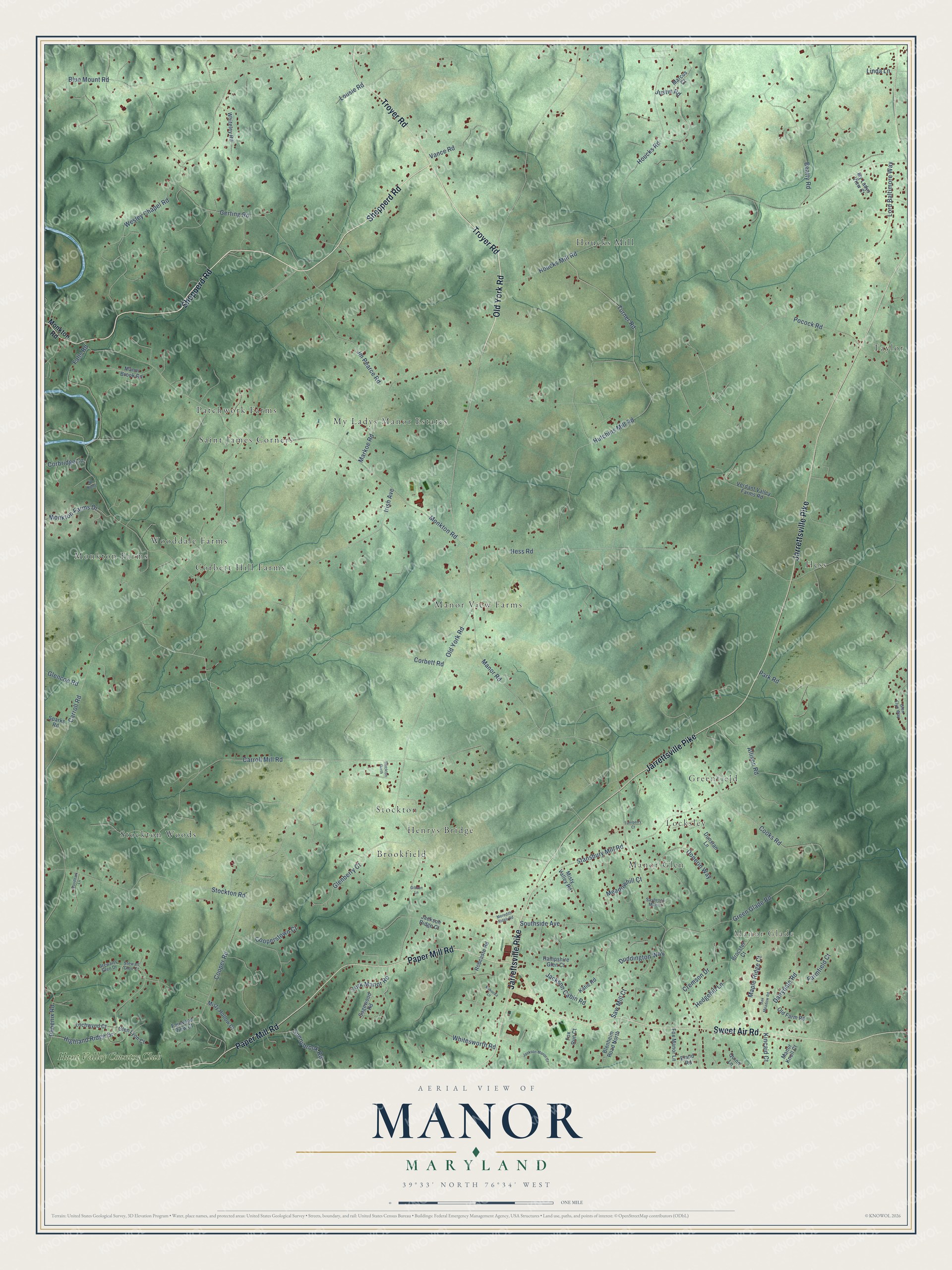 Watermarked full-map preview of Manor, Maryland