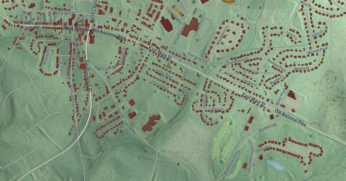 Map of Middletown, Maryland in 2026