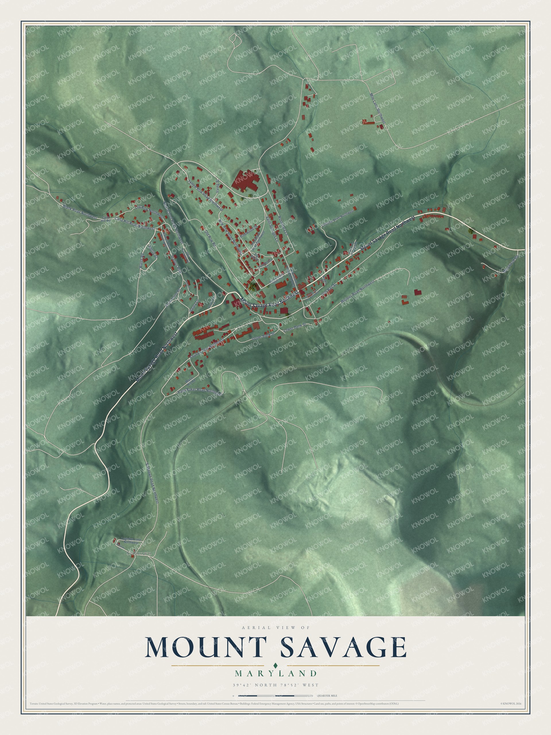 Watermarked full-map preview of Mount Savage, Maryland