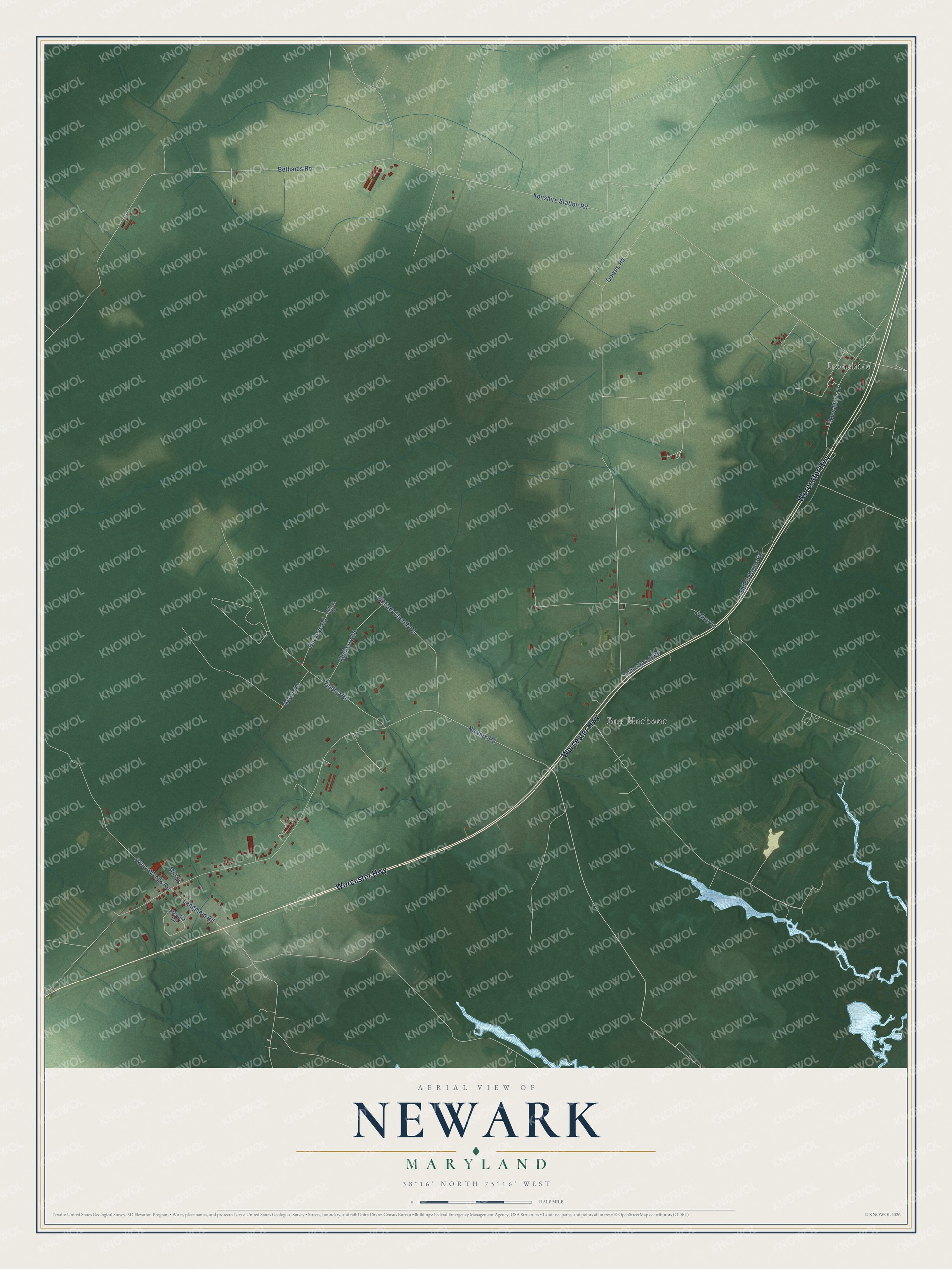 Watermarked full-map preview of Newark, Maryland