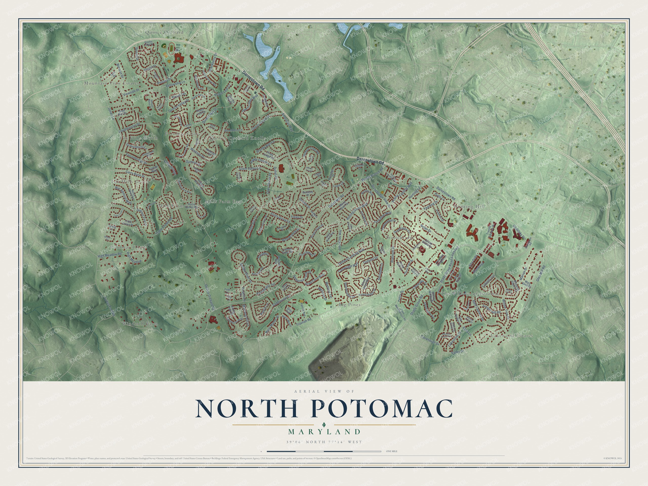 Watermarked full-map preview of North Potomac, Maryland