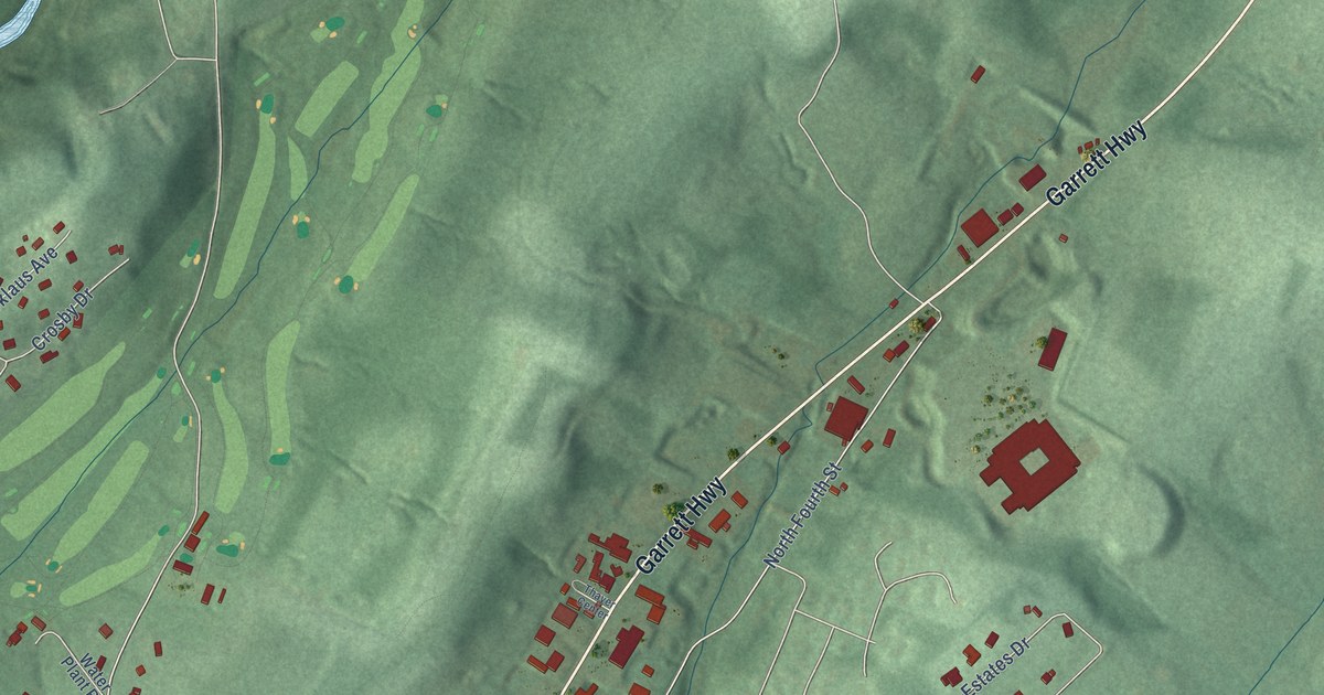 Map of Oakland, Maryland in 2026