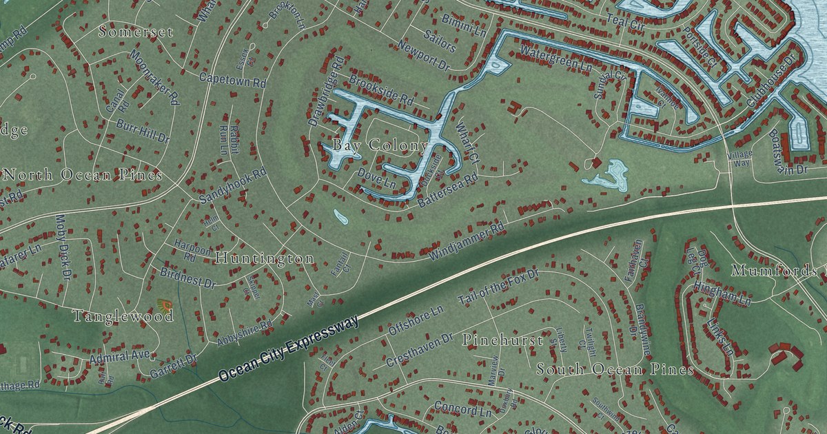 Map of Ocean Pines, Maryland in 2026