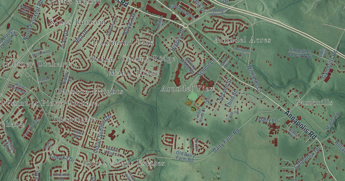 Map of Odenton, Maryland in 2026