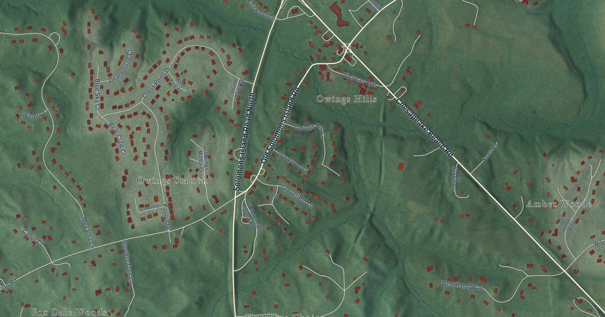 Map of Owings, Maryland in 2026