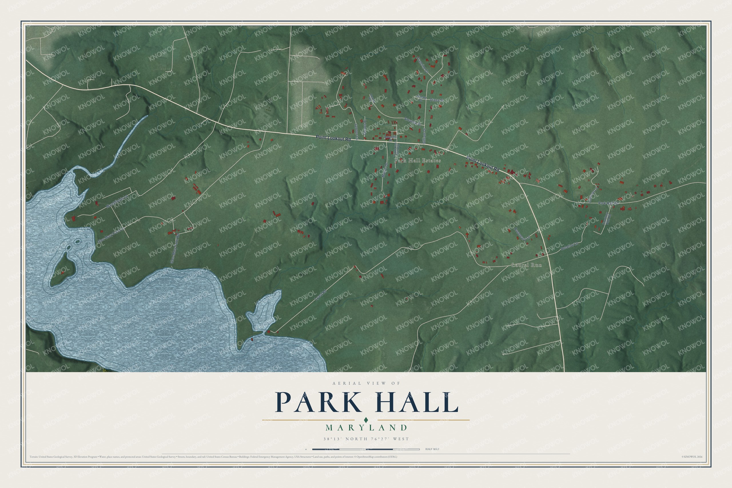 Watermarked full-map preview of Park Hall, Maryland