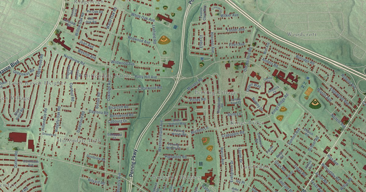Map of Parkville, Maryland in 2026