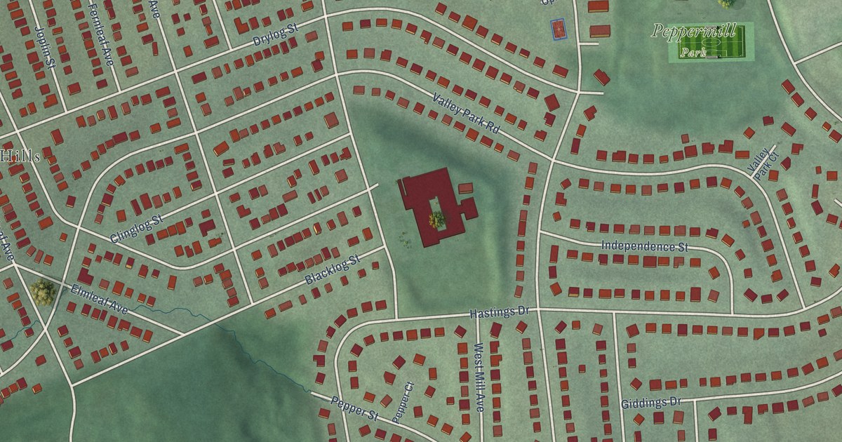 Map of Peppermill Village, Maryland in 2026