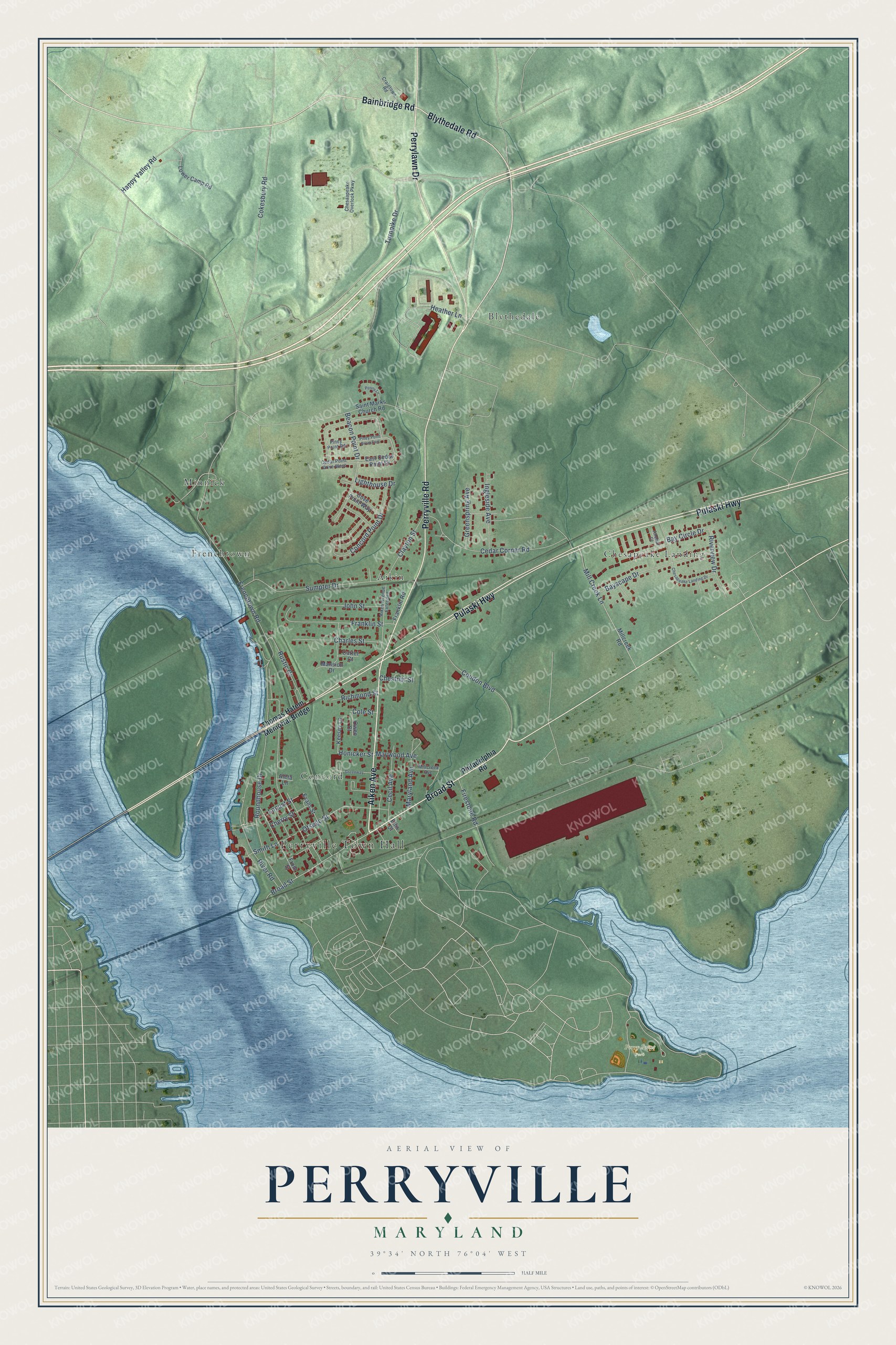 Watermarked full-map preview of Perryville, Maryland