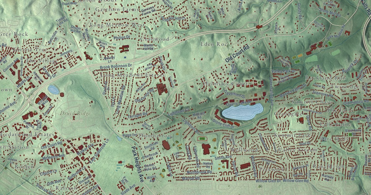 Map of Pikesville, Maryland in 2026
