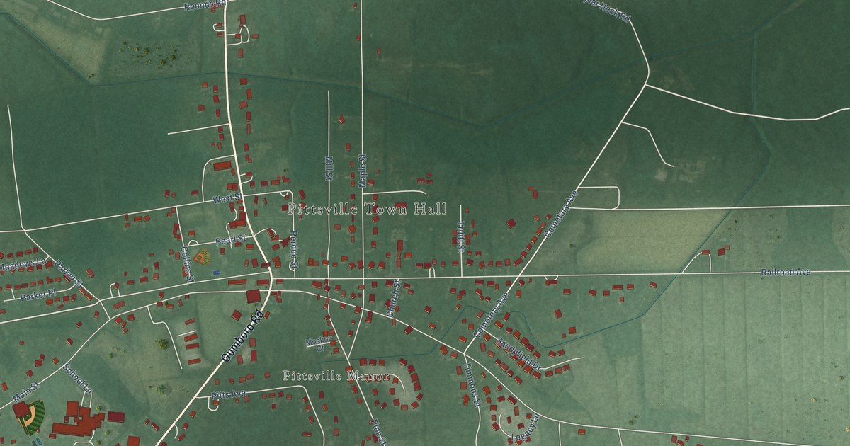 Map of Pittsville, Maryland in 2026