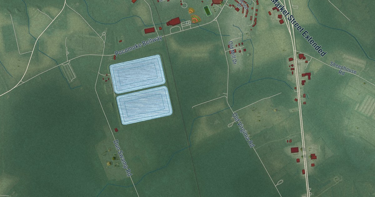 Map of Pocomoke City, Maryland in 2026
