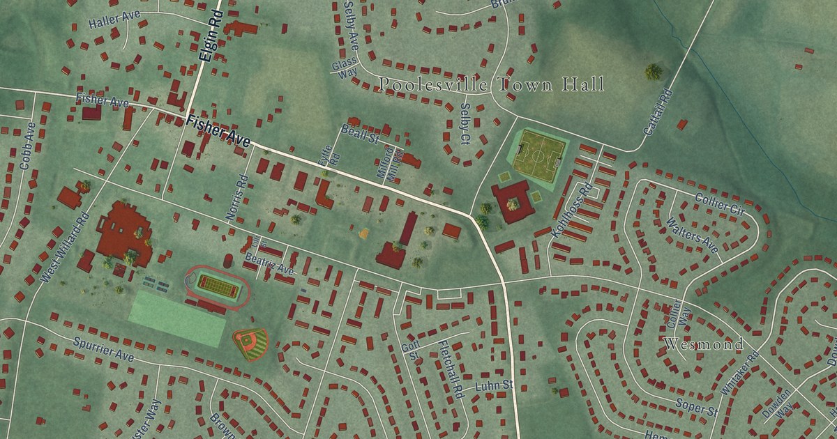 Map of Poolesville, Maryland in 2026