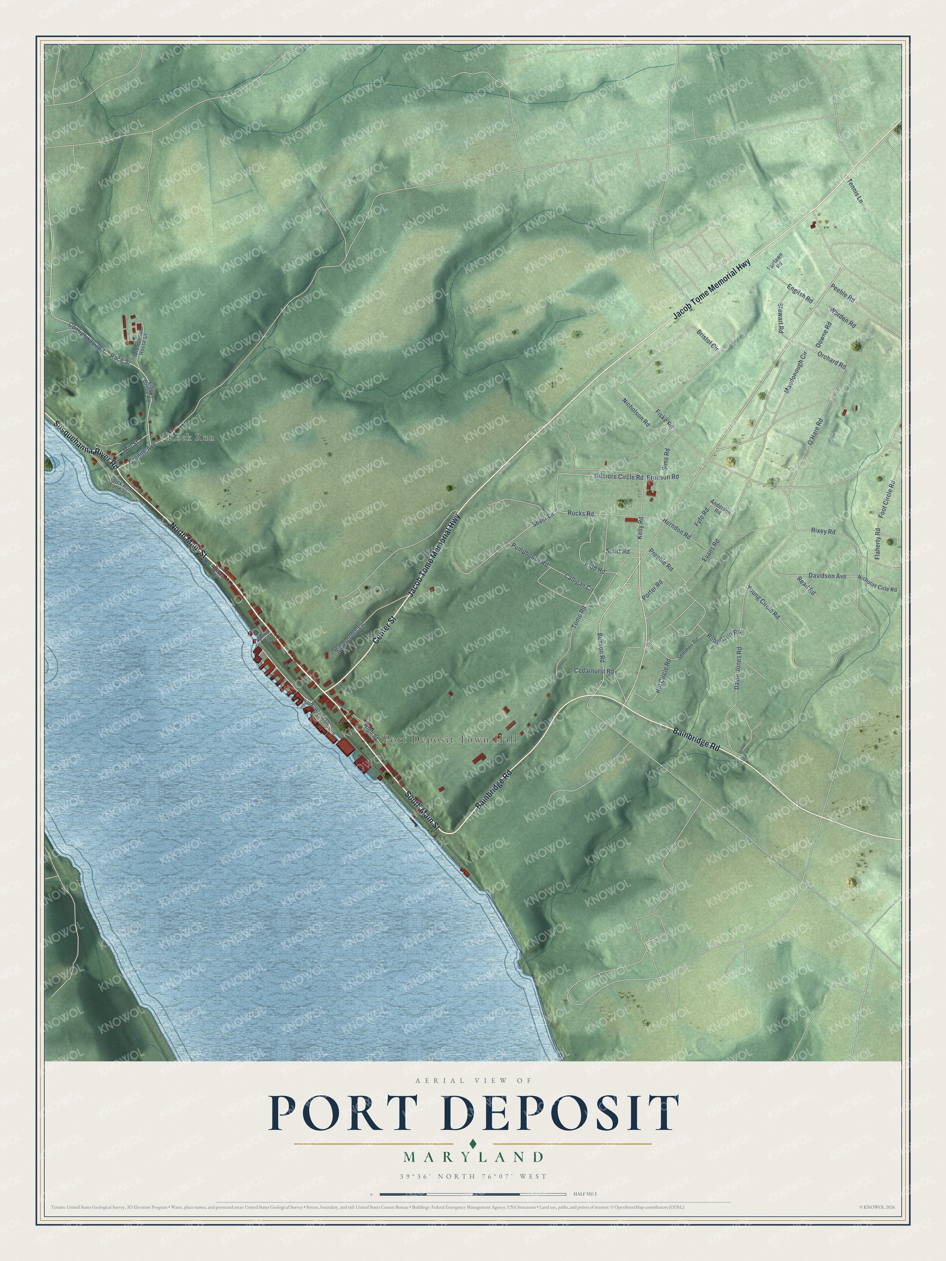 Watermarked full-map preview of Port Deposit, Maryland