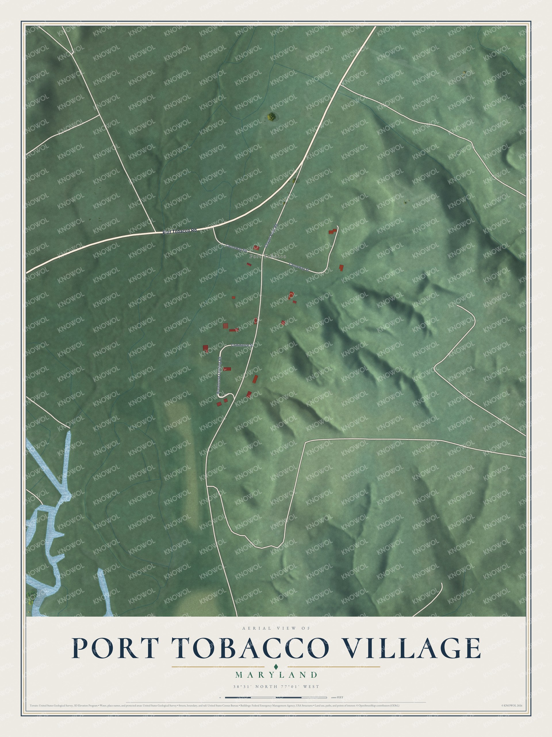 Watermarked full-map preview of Port Tobacco Village, Maryland