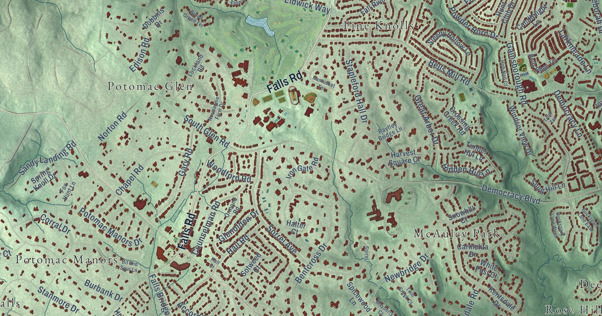 Map of Potomac, Maryland in 2026