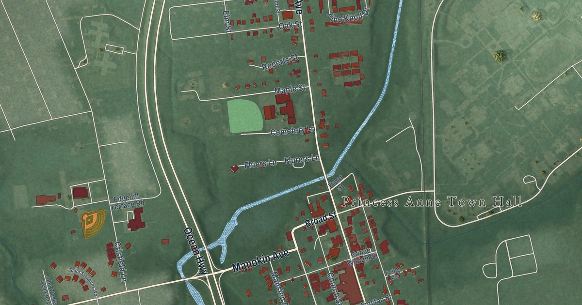 Map of Princess Anne, Maryland in 2026