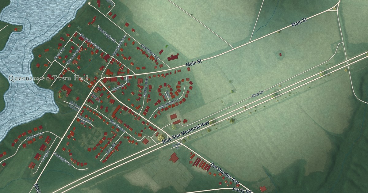 Map of Queenstown, Maryland in 2026