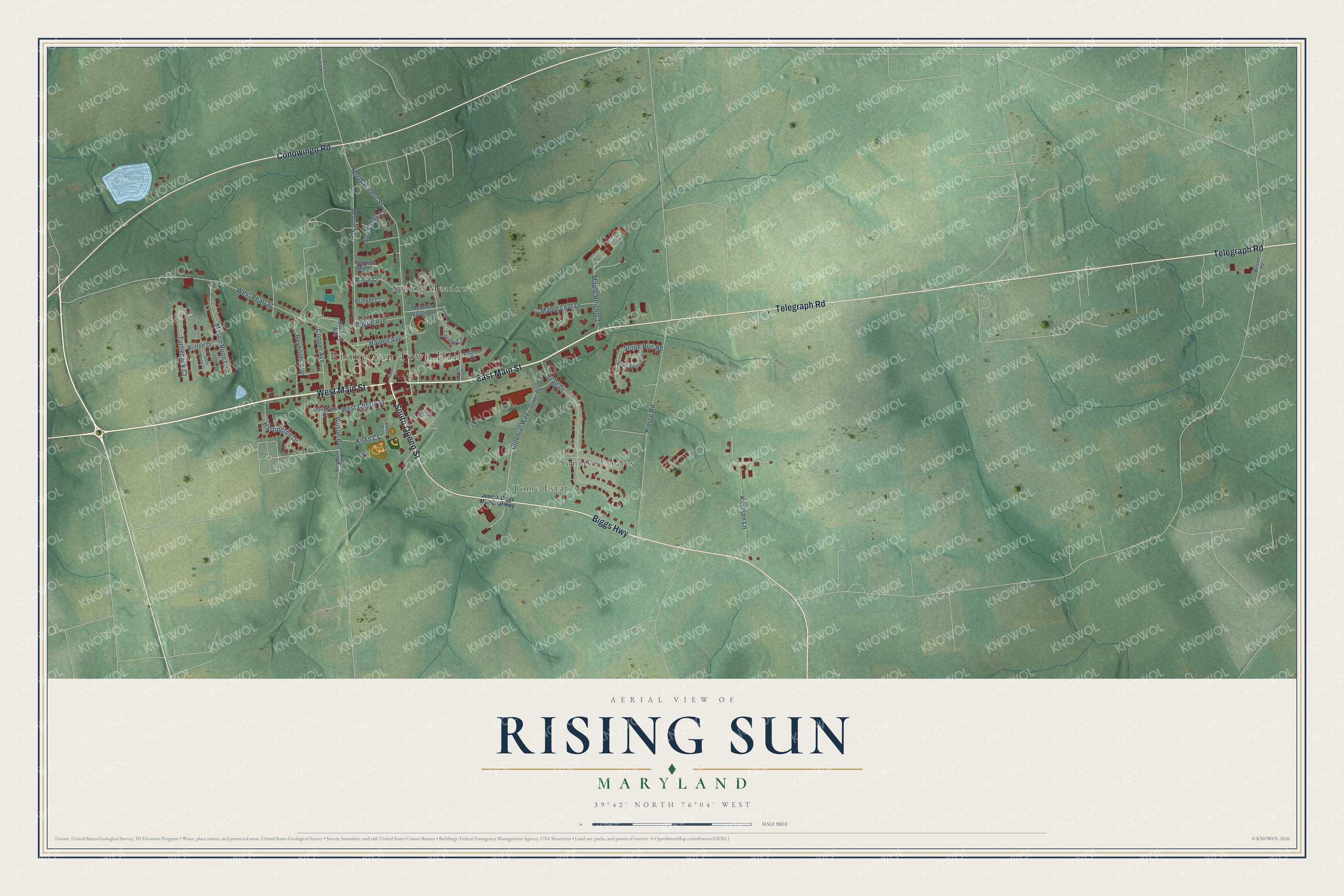 Watermarked full-map preview of Rising Sun, Maryland