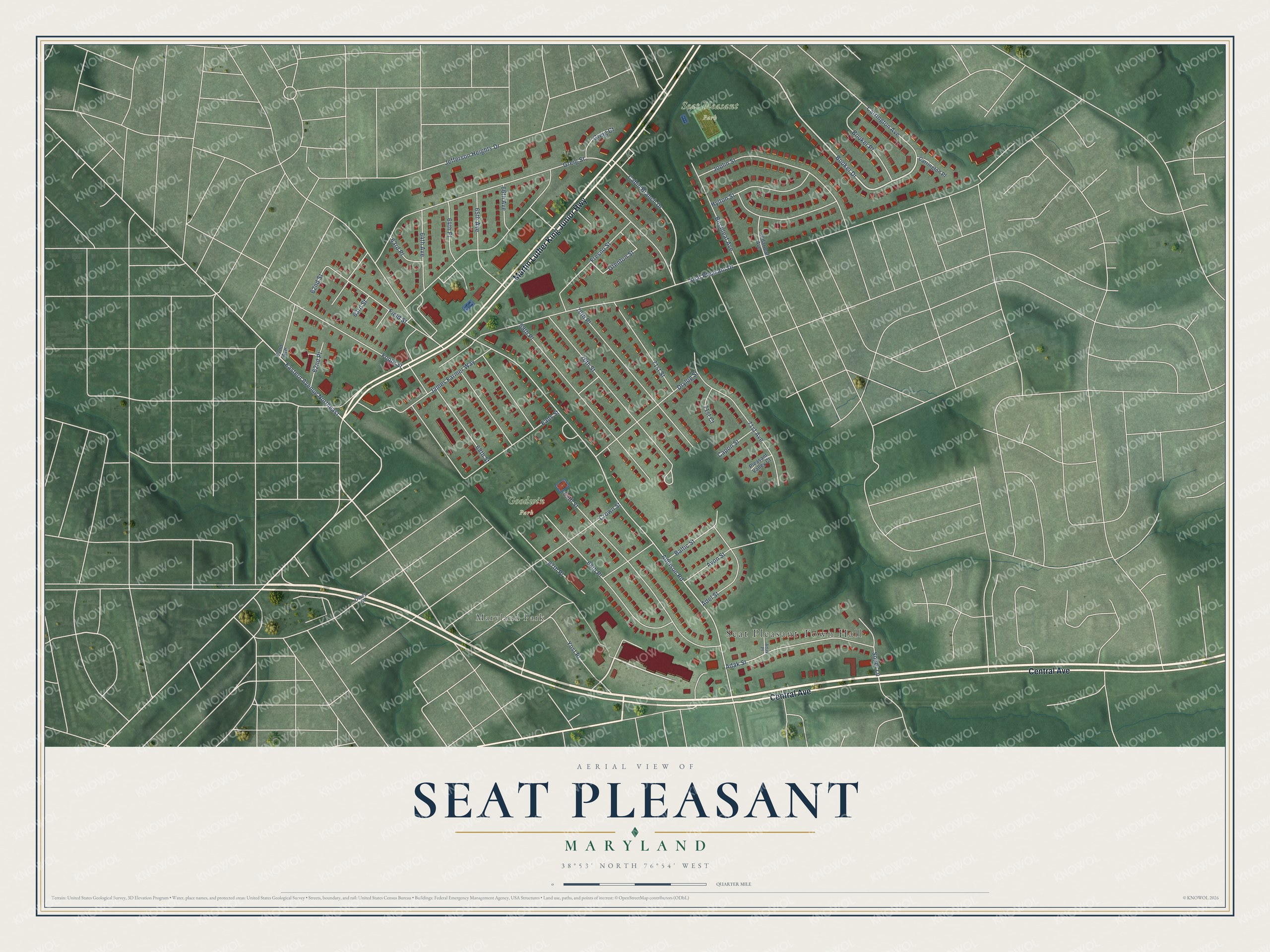Watermarked full-map preview of Seat Pleasant, Maryland